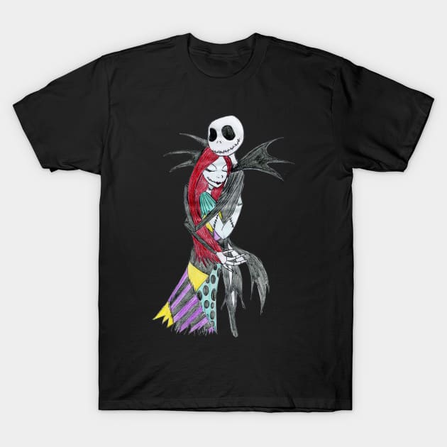 Jack and Sally T-Shirt by giuliadrawsstuff